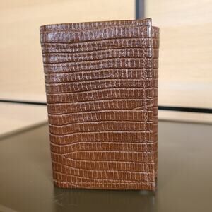 VTG‎ Tanners Council of America Brown Croc Glove Leather Print Tri-Fold Wallet